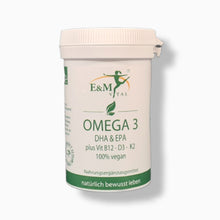 Carica l'immagine nel visualizzatore di Gallery, Omega 3 vegan DHA più EPA con Vit B 12, Vit D3, Vit K - capsule