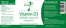 Load image into Gallery viewer, Vitamin D3 5000 IU + K + Magnesium - Capsules
