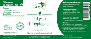 L-Lysin und L-Tryptophan Kapseln
